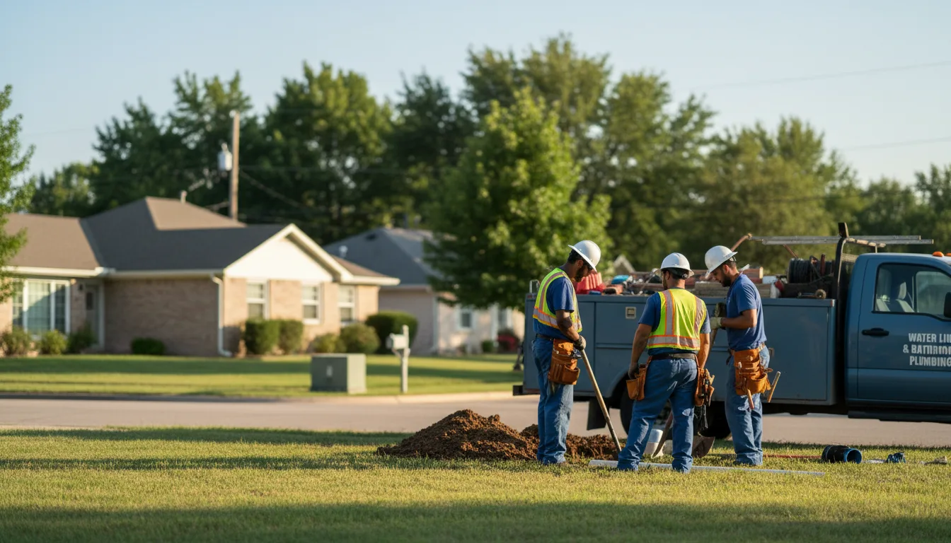 Residential water line and bathroom plumbing service in Gilbert, IA
